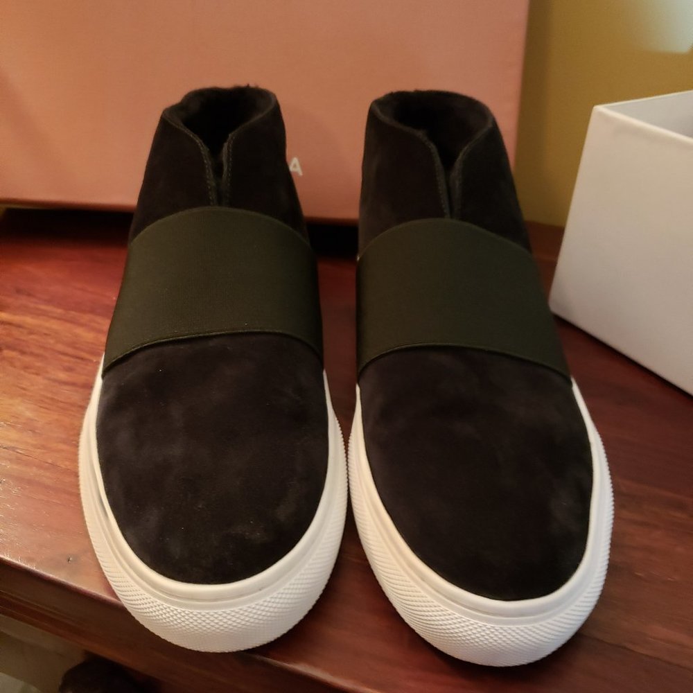 NEW-VIA SPIGA V-SAYER SHEARLING, BLACK SUEDE/ ROUND TOE/ SIZE 9M/ RETAIL $225.00